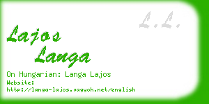 lajos langa business card